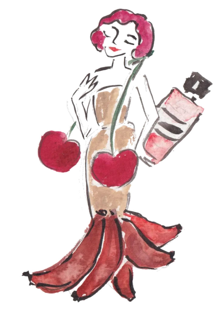 Ofelia Botella watercolor silhouette inspired by Musc Couture