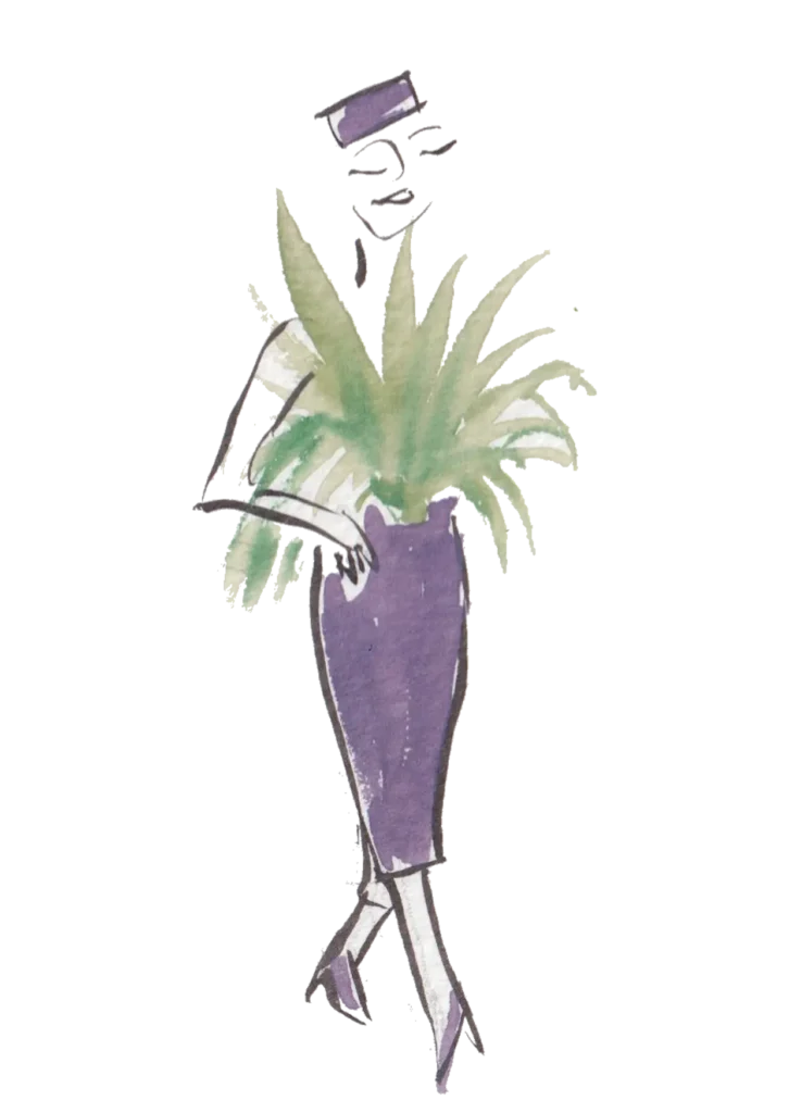 Ofelia Botella watercolor silhouette inspired by Vetiver Gris